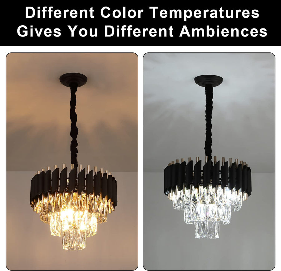 Crystal Chandelier Versailles Petito 3XE14, 30 cm átmérőjű, fényes és fekete arany, állítható magasság