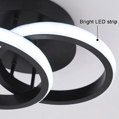 LED csillár VERTEX CIRCULA 22W, 2 kör, fém keret, hideg/meleg/semleges fény, fekete