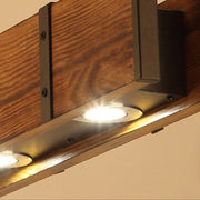 Vintage LED csillár LV565/4, 12W rusztikus pajta, fa és fém, 100 cm, fekete