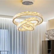 LULUS LED PRISM LUMINIS, CRYSTAL ÉS MÉG, 210W, 4 CIRCLES, DIMILE, állítható magasság, hideg/forró/semleges fény, fényűző világítás