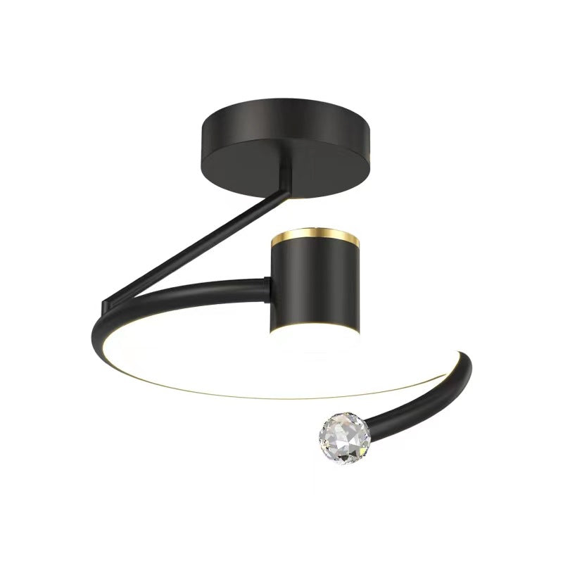 LED -csillár, 34W, 24 cm átmérőjű, hideg/forró/semleges fény, fekete