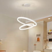 LED -csillár 69W -os CASIAN távirányítóval, 2 kör, hideg/forró/semleges fény, instabil, fekete, állítható magassággal felfüggesztette
