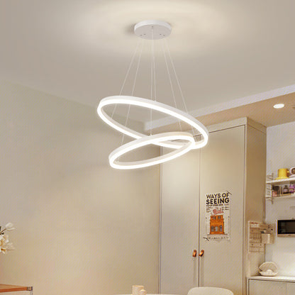 LED -csillár 69W -os CASIAN távirányítóval, 2 kör, hideg/forró/semleges fény, instabil, fekete, állítható magassággal felfüggesztette