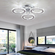 LED -csillár távirányítóval és Crystal Alanubis 37W, 3 kör, hideg/forró/semleges fény, Under, fényes króm