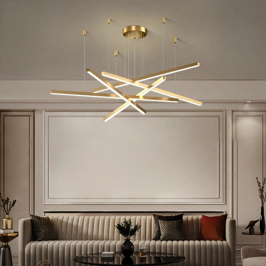 LED -csillár, Ginevra 31W távirányítóval, 5 elem, hideg/forró/semleges fény, arany