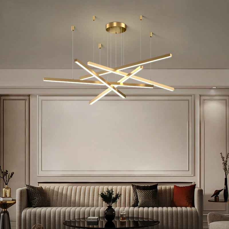 LED -csillár, Ginevra 31W távirányítóval, 5 elem, hideg/forró/semleges fény, arany