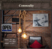 Vintage csillár LV102/150X120, 2xE27, rusztikus, húr és fém, 150 cm, fekete tartó