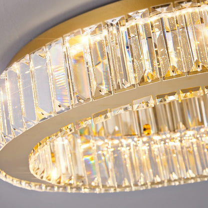LED -csillár, távirányítóval és Crystal Mia Latifah 70W -vel felfüggesztve, 2 kör, hideg/forró/semleges fény, instabil, fényes króm, állítható magasság