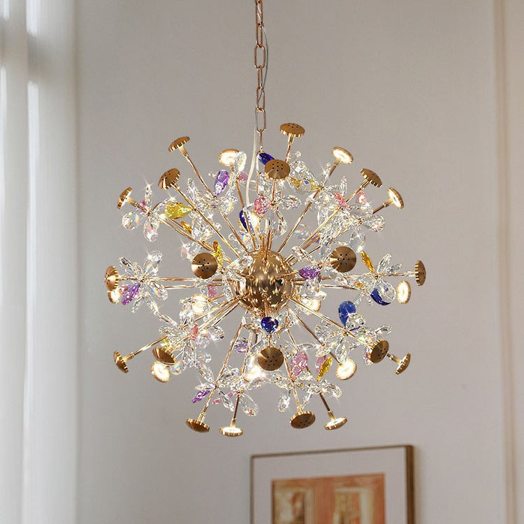 Kristály csillár CC372/500GD, 24xG4, arany és kristályok, 52 cm, állítható magasság