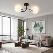 LED és kristály csillár ORBIT, 55cm, 2xE27, Globes, Fekete