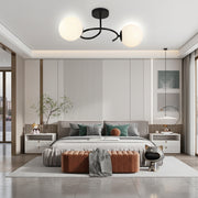 LED és kristály csillár ORBIT, 55cm, 2xE27, Globes, Fekete