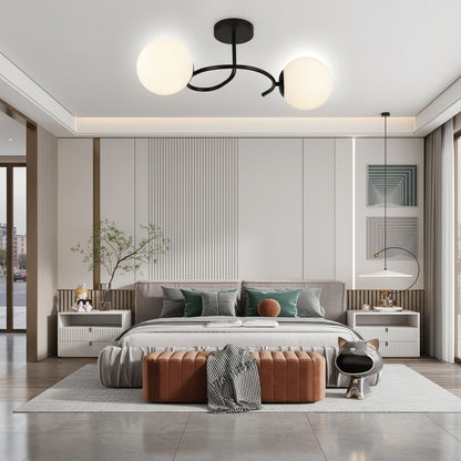 LED és kristály csillár ORBIT, 55cm, 2xE27, Globes, Fekete