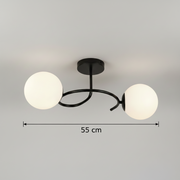 LED és kristály csillár ORBIT, 55cm, 2xE27, Globes, Fekete