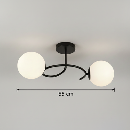 LED és kristály csillár ORBIT, 55cm, 2xE27, Globes, Fekete