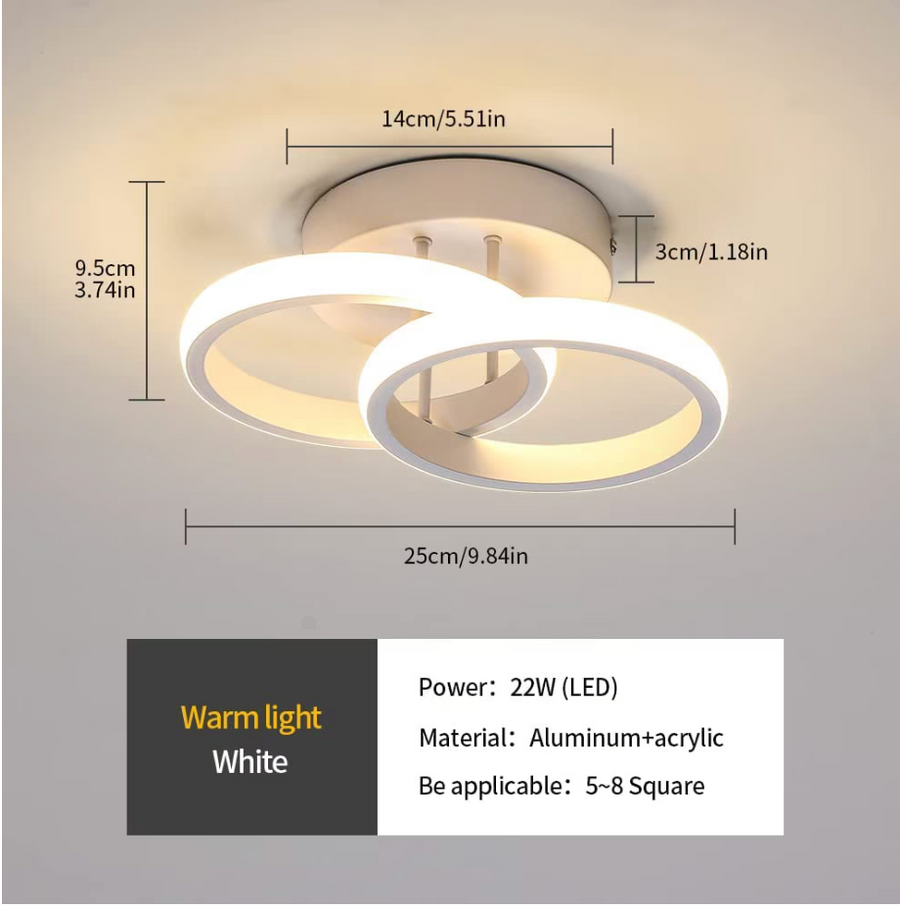 A LED LED -csúcs 24W, 2 kör, hideg/forró/semleges fény, fehér kering