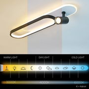 LED -csillár Fisilla 48W állítható kivetítővel, hideg/forró/semleges fény, fekete