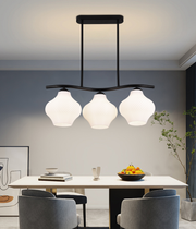 Függesztett csillár LM521/3BK, 3XE27, 59*20*25, IP20, fekete, fehér, vas, plexi, izzók nem tartozék