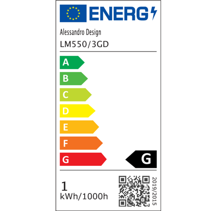 Függesztett LED csillár LM550/3GD, 12W, fény 3000/4000/6000K, arany