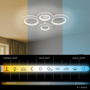 Lustra LED cu telecomanda si cristal NOVA ROTONDA RGB 82W, 4 Cercuri, lumina Rece/Calda/Neutra, Dimabila, Alb Lustre LED cu Telecomanda Default Title Alessandro Design