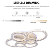 LED -csillár távirányítóval és Crystal Nova RGB 154W, 6 kör, hideg/forró/semleges fény, fehér, fehér