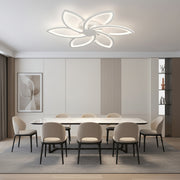 LED csillár távirányítóval és kristály FLORA 82W, 6 szirom, hideg/meleg/semleges fény, szabályozható, fehér