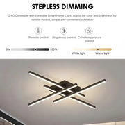 LED csillár távirányítóval LINEX, 43 W, 4 elem, lineáris, hideg/meleg/semleges fény, szabályozható, fekete