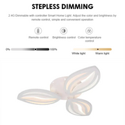 LED -csillár orchidea 39W távirányítóval, 3 szirom, hideg/forró/semleges fény, instabil, fehér