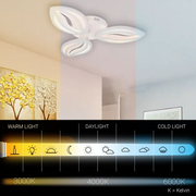 LED -csillár orchidea 39W távirányítóval, 3 szirom, hideg/forró/semleges fény, instabil, fehér