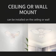 LED -csillár orchidea 39W távirányítóval, 3 szirom, hideg/forró/semleges fény, instabil, fehér