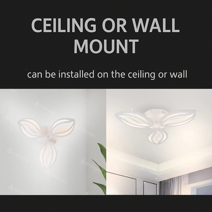 LED -csillár orchidea 39W távirányítóval, 3 szirom, hideg/forró/semleges fény, instabil, fehér