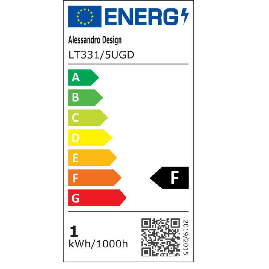 Függesztett LED-es csillár távirányítóval RIMINI 85W, 5 elemes, hideg/meleg/semleges fény, szabályozható, arany