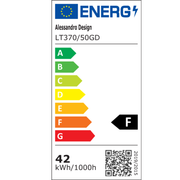 A LED -csillár felfüggesztette a Fausto II távirányítóval, 43W, hideg/forró/semleges fény, instabil, állítható magasság, arany
