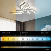 LED -csillár Sakura 37W távirányítóval, 3 szirom, hideg/forró/semleges fény, instabil, fehér