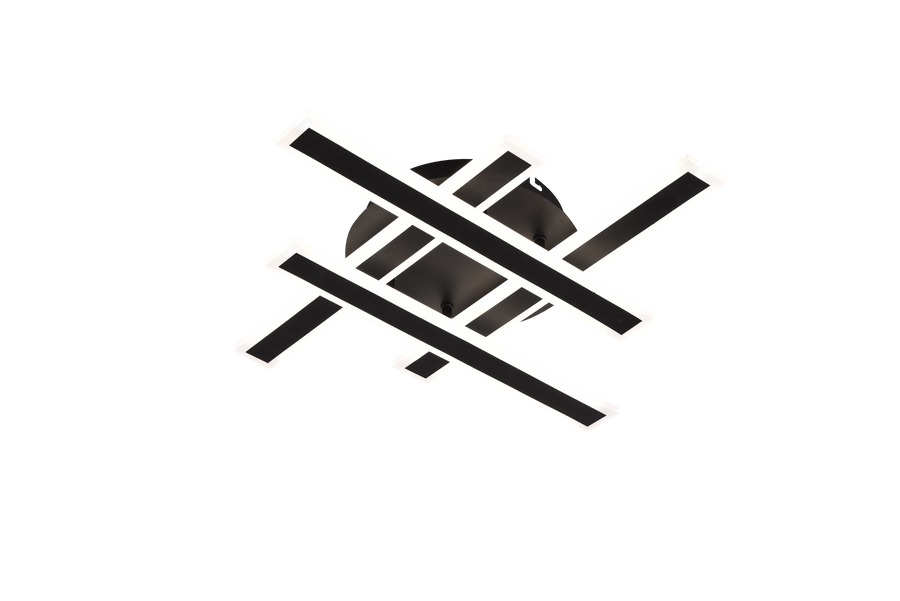 LED csillár távirányítóval LT755/4BK 85W, lineáris, hideg/meleg/semleges fény, szabályozható, fekete