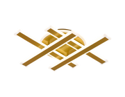 LED csillár távirányítóval LT755/4GD, 85W, 46*5.5*7.5, IP20, hideg/meleg/semleges fény, szabályozható, arany, vas, plexi