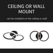 LED -csillár Betty 28W távirányítóval, 2 kör, hideg/forró/semleges fény, instabil, fekete