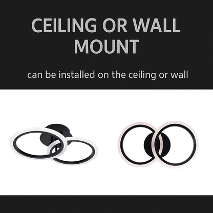 LED -csillár Betty 28W távirányítóval, 2 kör, hideg/forró/semleges fény, instabil, fekete