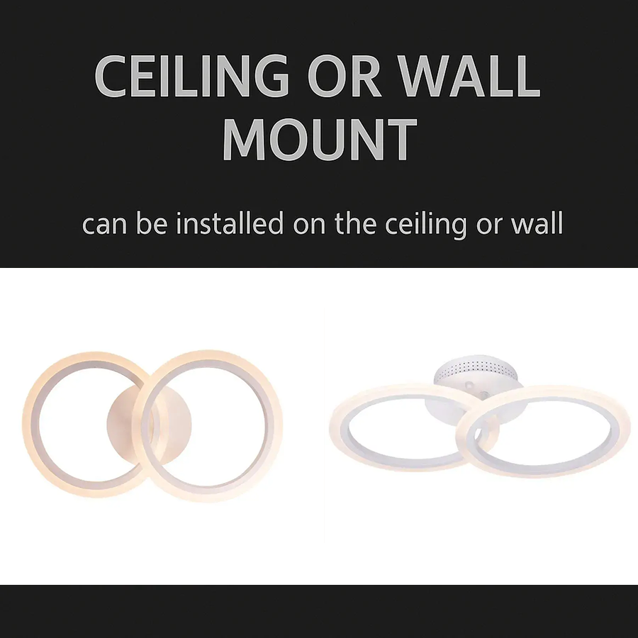 LED -csillár Betty 28W távirányítóval, 2 kör, hideg/forró/semleges fény, gerenda, fehér