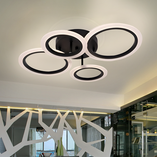 LED -csillár Betty 44W távirányítóval, 4 kör, hideg/forró/semleges fény, instabil, fekete