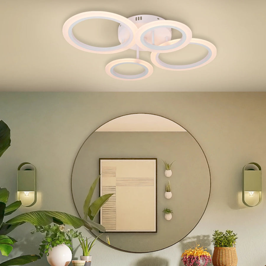 LED -csillár Betty 44W távirányítóval, 4 kör, hideg/forró/semleges fény, instabil, fehér