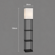 Lampadar TALDYKORGAN, 1 x E27, Metal si Lemn, Negru si Alb