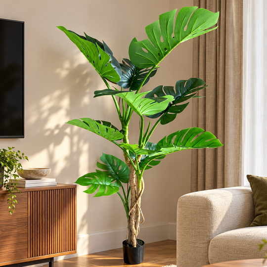 Monstera Deliciosa mesterséges növénytípus, 11 levél, 160 cm, zöld