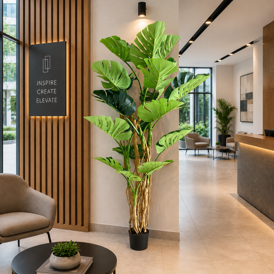 Monstera Deliciosa mesterséges növénytípus, 17 levél, 220 cm, zöld