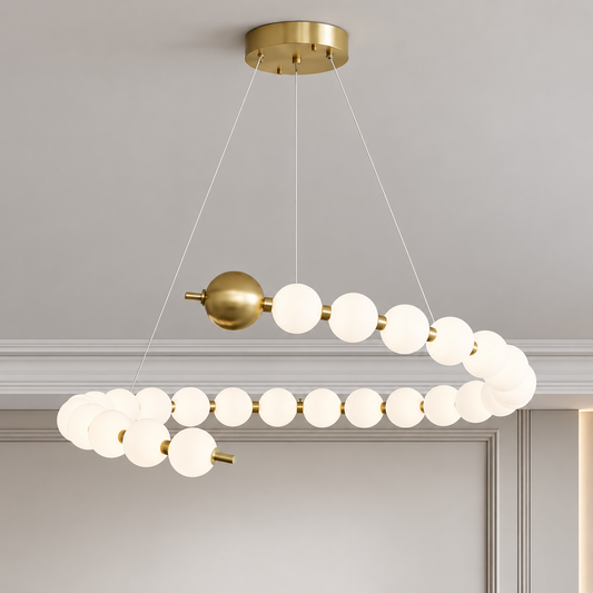 Aurelia 41W akril LED függő csillár távirányítóval, szabályozható, 3000K/4000K/6000K, arany, fém és akril