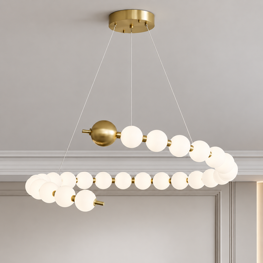 Aurelia 41W akril LED függő csillár távirányítóval, szabályozható, 3000K/4000K/6000K, arany, fém és akril