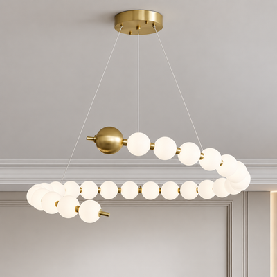 Aurelia 41W akril LED függő csillár távirányítóval, szabályozható, 3000K/4000K/6000K, arany, fém és akril