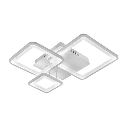 LED csillár ZOE távirányítóval, 60W, 3 négyzet, hideg/meleg/semleges fény, szabályozható, fehér