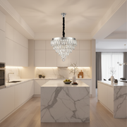 RIGO Crystal LED csillár távirányítóval Nobile átmérő 39cm, fényes króm, állítható magasságú, fém és kristály