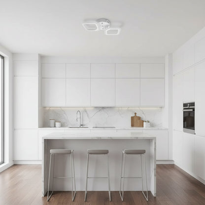 LED csillár ERIKA 27W, 2 négyzet, semleges fény, fehér Alkalmazott LED csillárok Alapértelmezett cím Alessandro Design