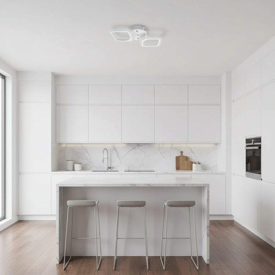 LED csillár ERIKA 27W, 2 négyzet, semleges fény, fehér Alkalmazott LED csillárok Alapértelmezett cím Alessandro Design